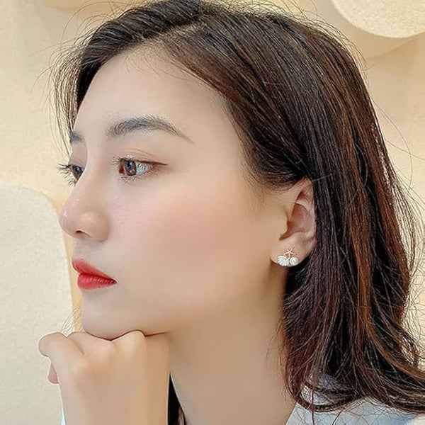 Chic Starfish & Seashell Studs – Beach Jewelry with Pearl & Zirconia
