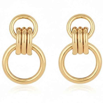 Statement Gold Link Earrings Bold Drop Hoop Jewelry