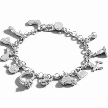 Sterling Silver Charm Personalized Link Bracelet - Custom Jewelry