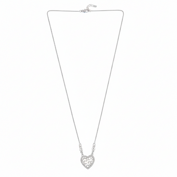 Elegant Silver Heart Necklace | Dazzling Cubic Zirconia Pendant