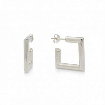 Chic Sterling Silver Square Hoop Earrings | Modern Geometric Design