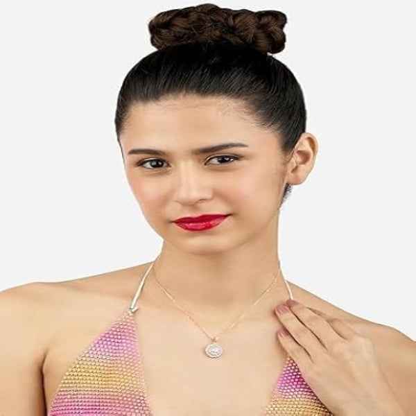 Dazzling Sunburst Diamond Halo Necklace in Rose Gold Finish