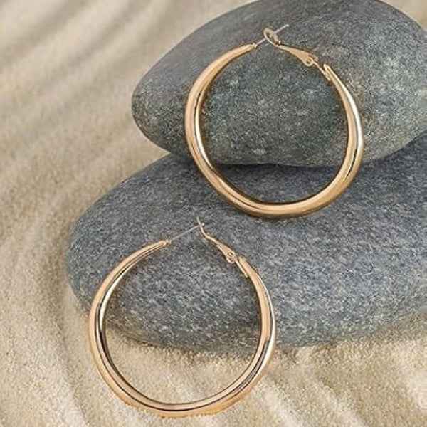 Thick Gold Hoop Earrings | Bold, Lightweight Fashion Jewelry