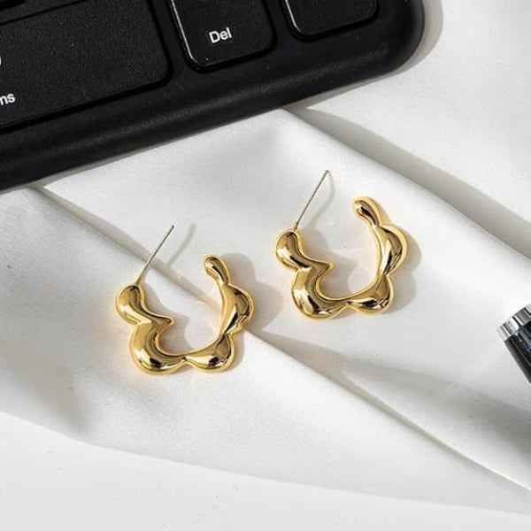 Trendy Gold Plated Hoop Earrings | Lightweight Daily Wear Fashion Jewelry