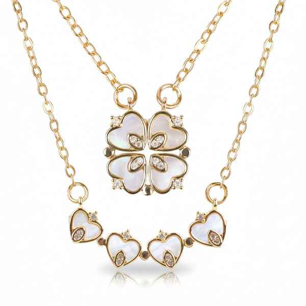 Versatile Magnetic Clover Necklace | Radiant Captivating Heart Jewelry