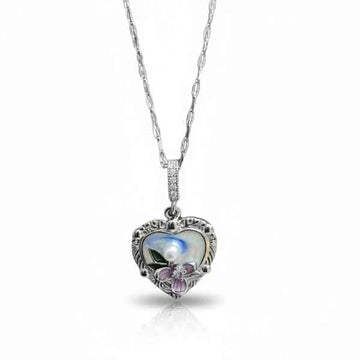 Vintage Heart Locket | Silver Floral Pendant Antique Style Jewelry