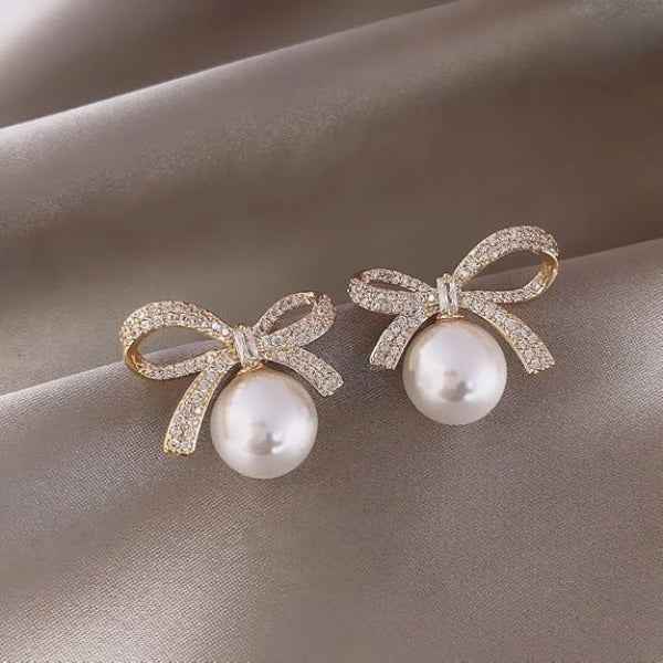 Vintage Pearl Drop Earrings: Gold Victorian Style Jewelry
