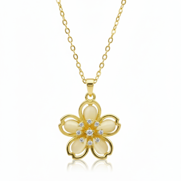 Dainty Yellow Flower Pendant Gold Necklace | Chic & Sparkling - LA Miraya